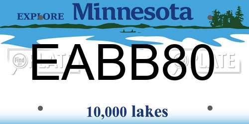 EABB80 Minnesota License Plate