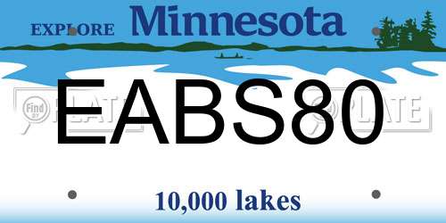 EABS80 Minnesota License Plate