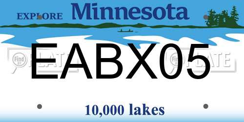 EABX05 Minnesota License Plate