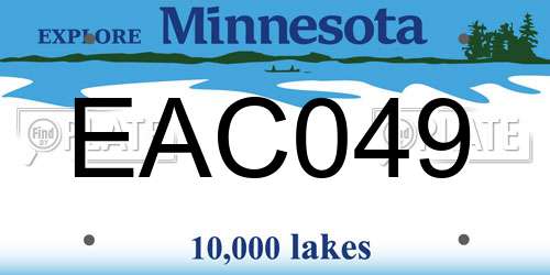 EAC049 Minnesota License Plate