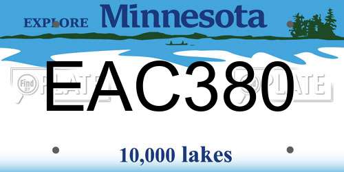 EAC380 Minnesota License Plate