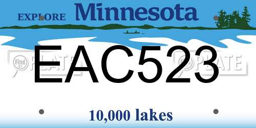 EAC523 Minnesota License Plate