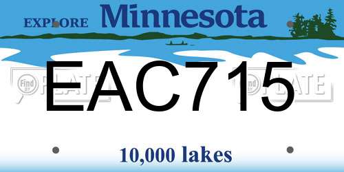 EAC715 Minnesota License Plate