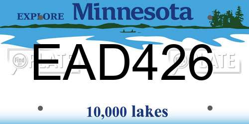 EAD426 Minnesota License Plate