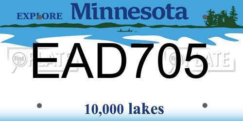 EAD705 Minnesota License Plate