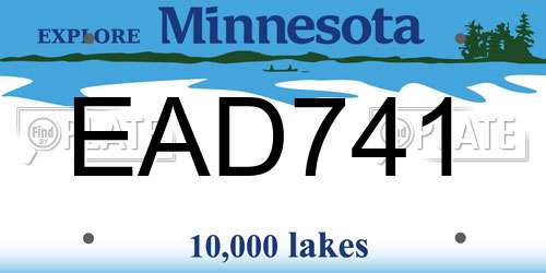 EAD741 Minnesota License Plate
