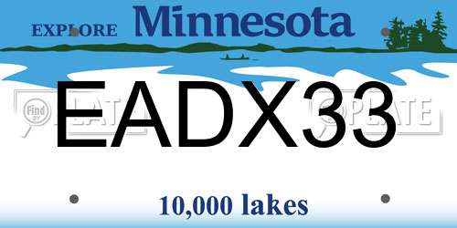 EADX33 Minnesota License Plate