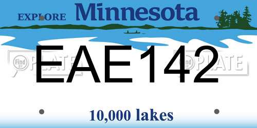 EAE142 Minnesota License Plate