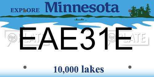 EAE31E Minnesota License Plate