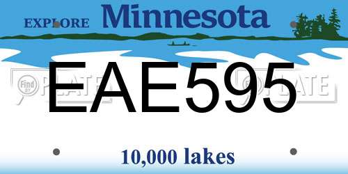 EAE595 Minnesota License Plate