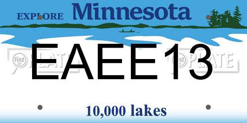 EAEE13 Minnesota License Plate