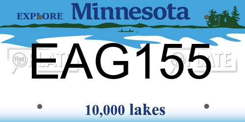 EAG155 Minnesota License Plate