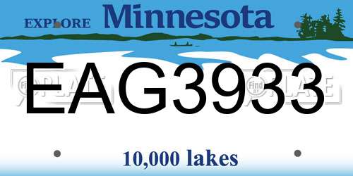 EAG3933 Minnesota License Plate