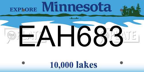 EAH683 Minnesota License Plate