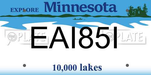 EAI85I Minnesota License Plate