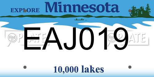 EAJ019 Minnesota License Plate