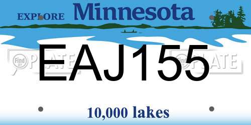 EAJ155 Minnesota License Plate