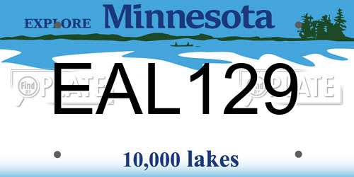 EAL129 Minnesota License Plate