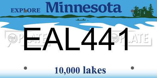 EAL441 Minnesota License Plate