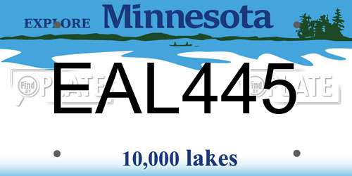 EAL445 Minnesota License Plate