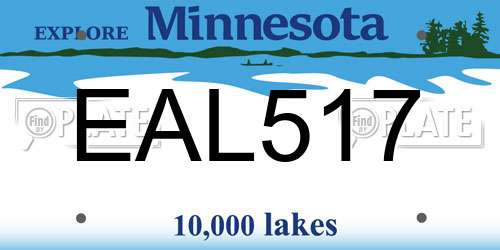 EAL517 Minnesota License Plate