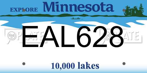 EAL628 Minnesota License Plate