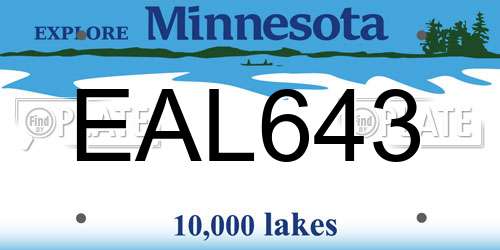 EAL643 Minnesota License Plate