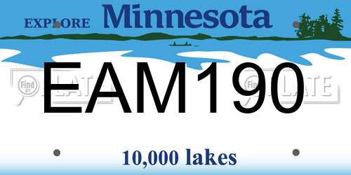 EAM190 Minnesota License Plate