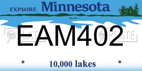 EAM402 Minnesota License Plate