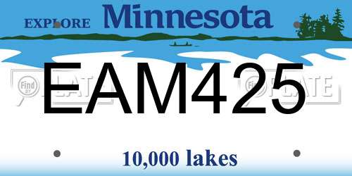 EAM425 Minnesota License Plate