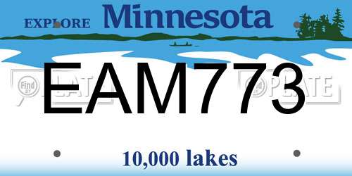 EAM773 Minnesota License Plate