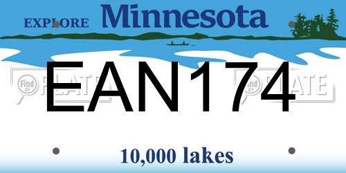 EAN174 Minnesota License Plate
