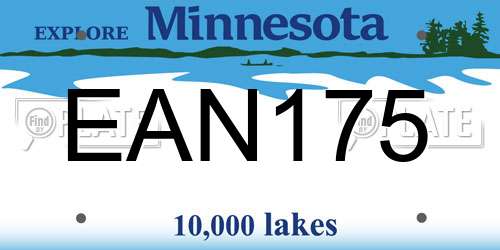 EAN175 Minnesota License Plate