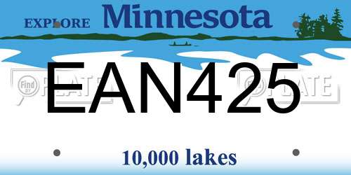 EAN425 Minnesota License Plate