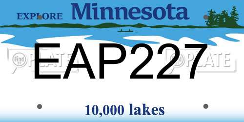 EAP227 Minnesota License Plate