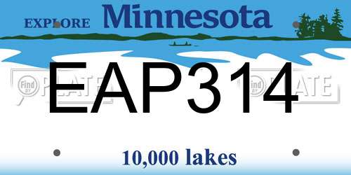 EAP314 Minnesota License Plate