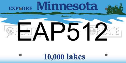 EAP512 Minnesota License Plate