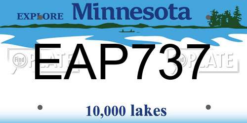 EAP737 Minnesota License Plate