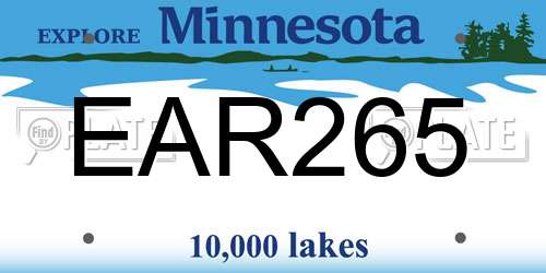 EAR265 Minnesota License Plate