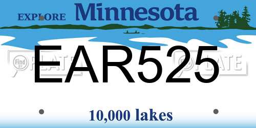 EAR525 Minnesota License Plate