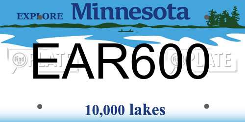 EAR600 Minnesota License Plate