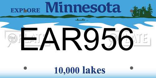EAR956 Minnesota License Plate