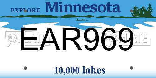 EAR969 Minnesota License Plate