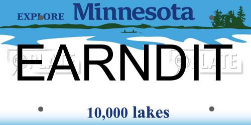 EARNDIT Minnesota License Plate