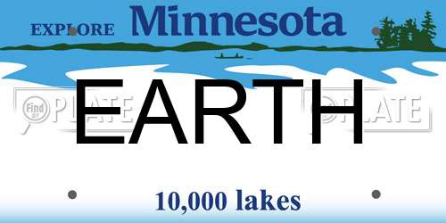 EARTH Minnesota License Plate