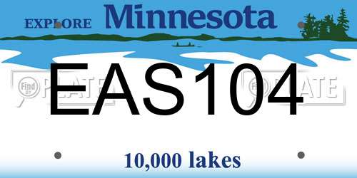 EAS104 Minnesota License Plate