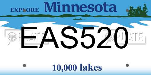 EAS520 Minnesota License Plate