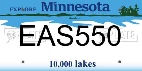 EAS550 Minnesota License Plate
