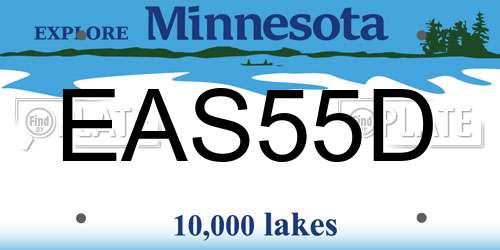 EAS55D Minnesota License Plate