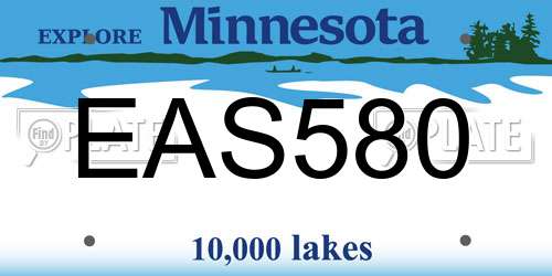 EAS580 Minnesota License Plate